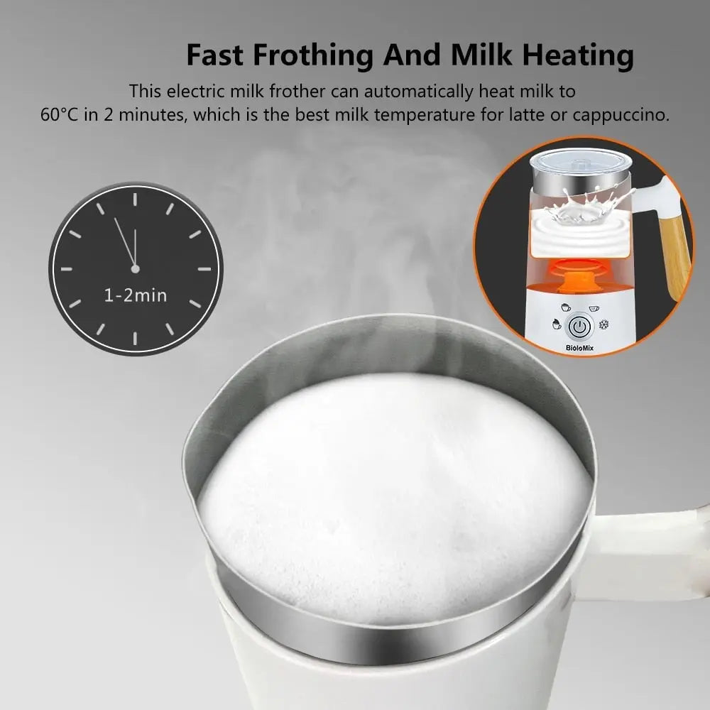 Biolomix-Milchaufschäumer Elektrisch 300ML 4 Voreingestellte Programme Biolomix-Milchaufschäumer Elektrisch 300ML 4 Voreingestellte Programme